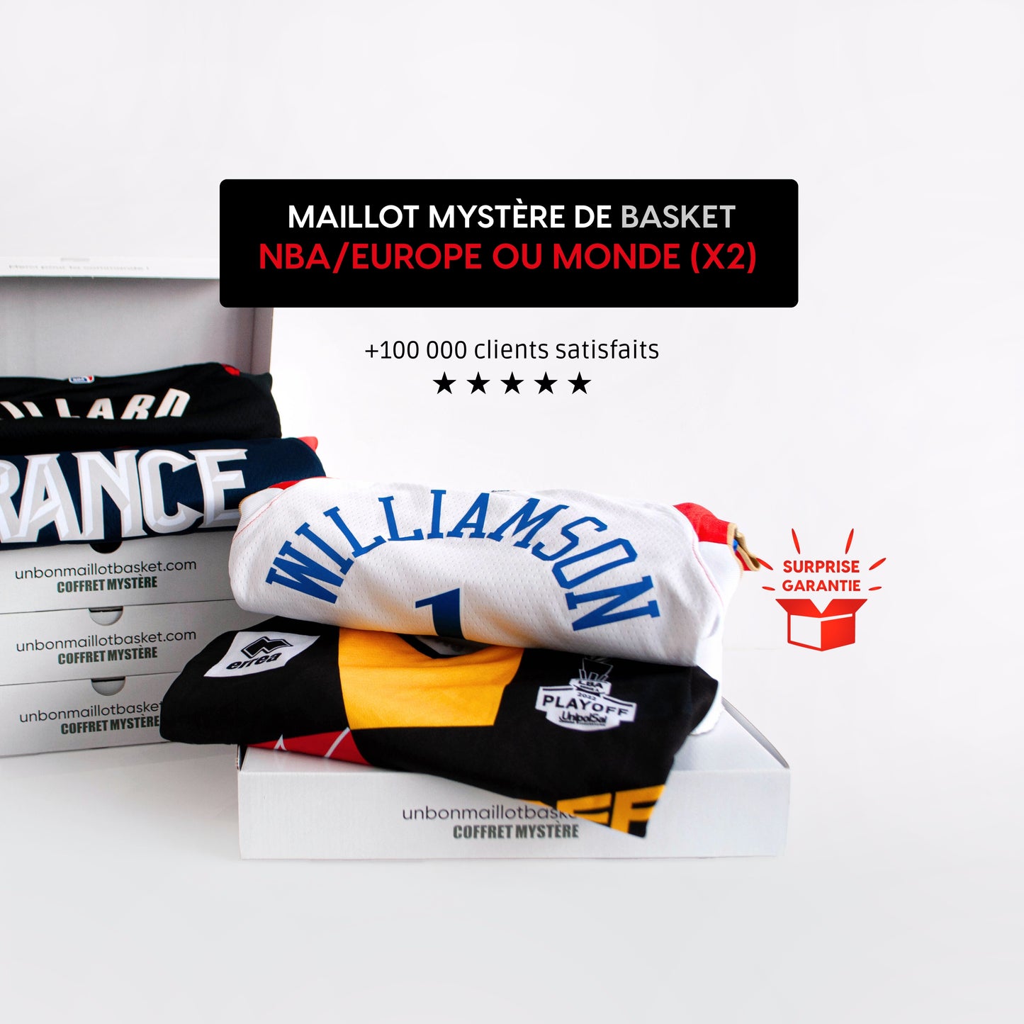 La box double maillot mystère NBA/Europe ou Monde (X2) 🇺🇸/🇪🇺